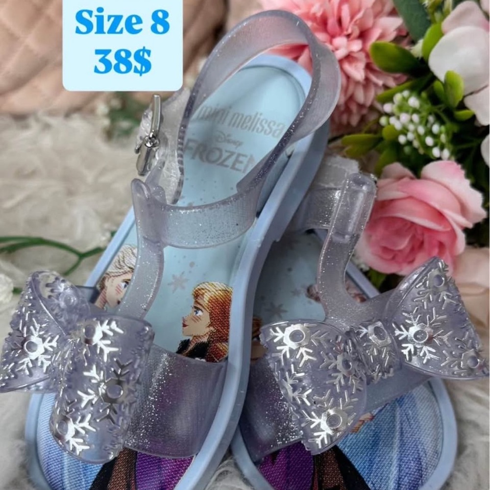 Mini Melissa Purple Glitter Kids Sandals